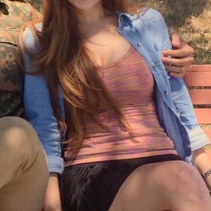 Lululemon racerback tank in fun pink print!